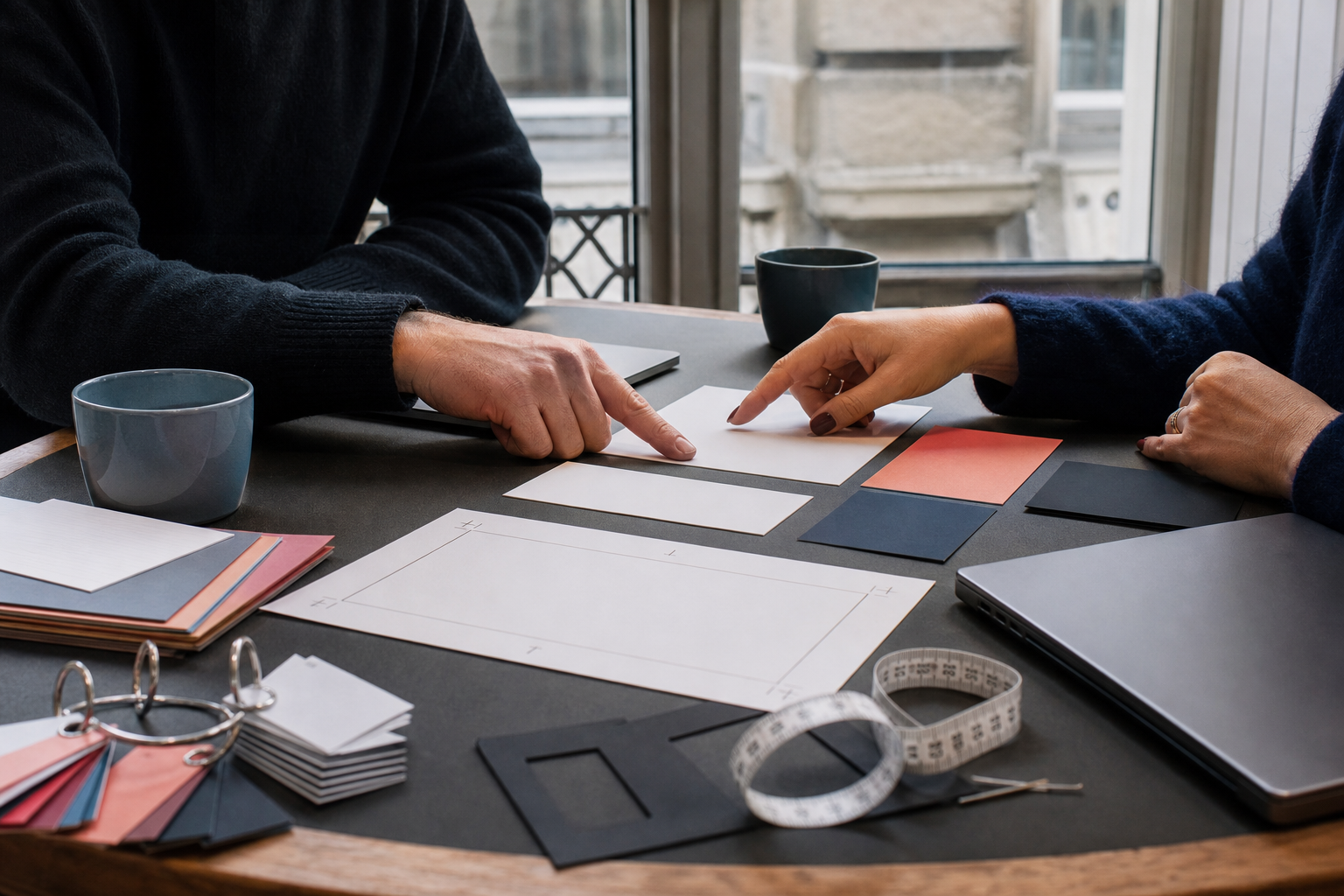 Plateau modulaire illustratif pour configurer des formats et finitions